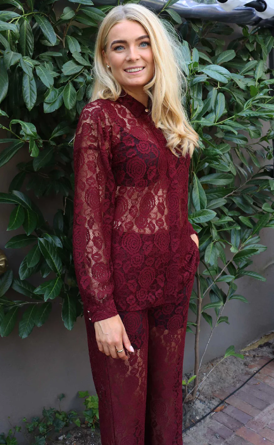 Liberte Bukser - Lacy - Bordeaux Lace - Image 6