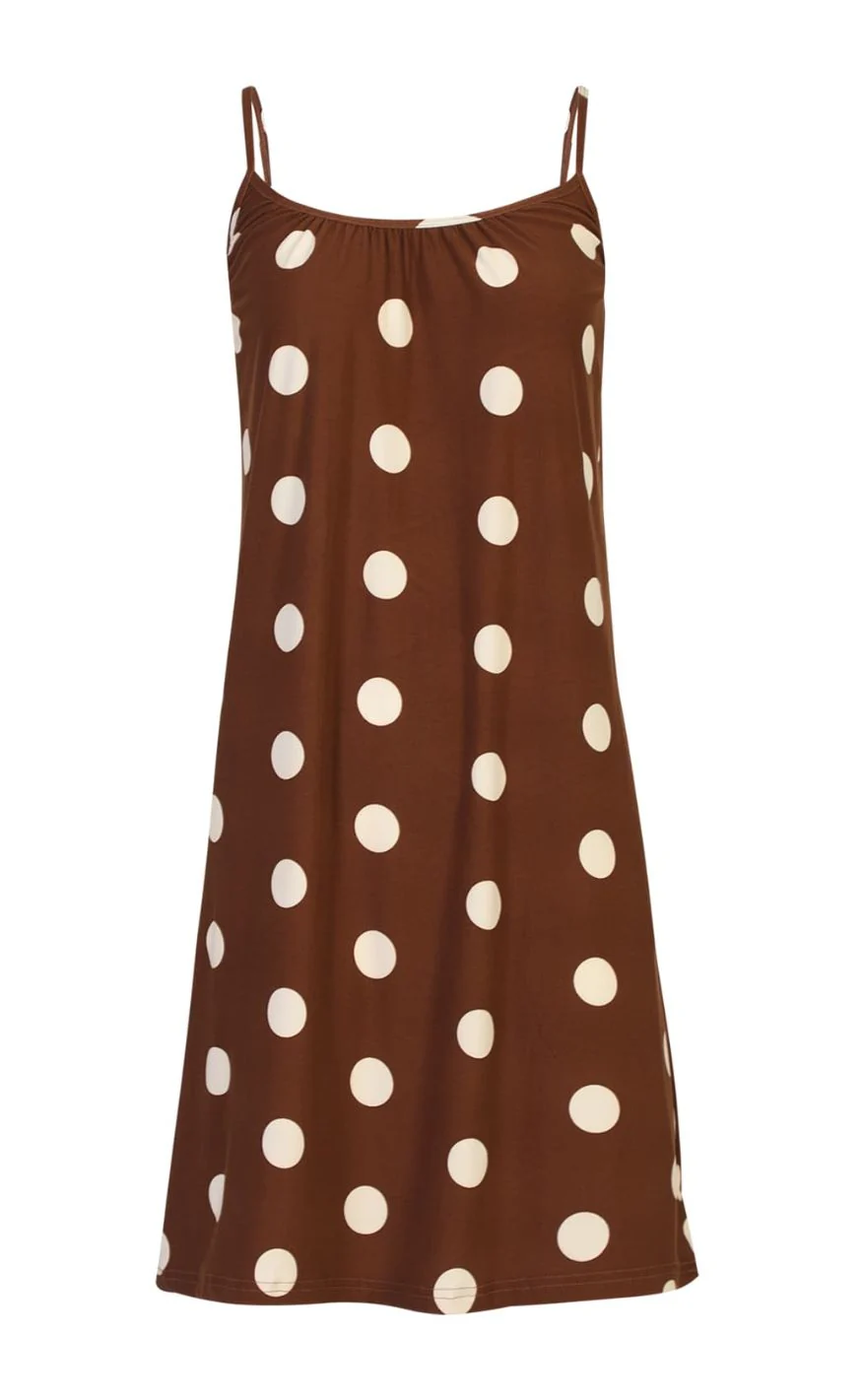 Liberte Kjole - Alma Strap - Brown Creme Dot - Image 2