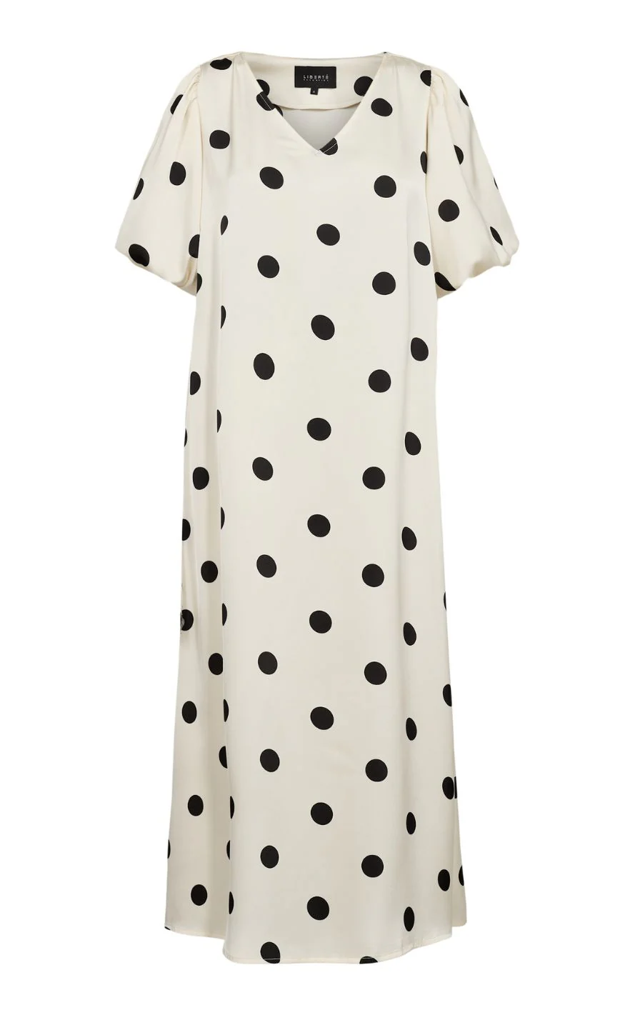 Liberté Kjole - Dotti - Creme Black Dot - Image 2