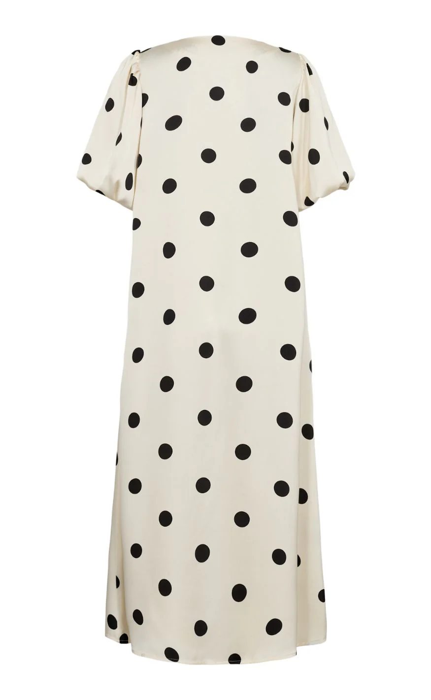 Liberté Kjole - Dotti - Creme Black Dot - Image 4