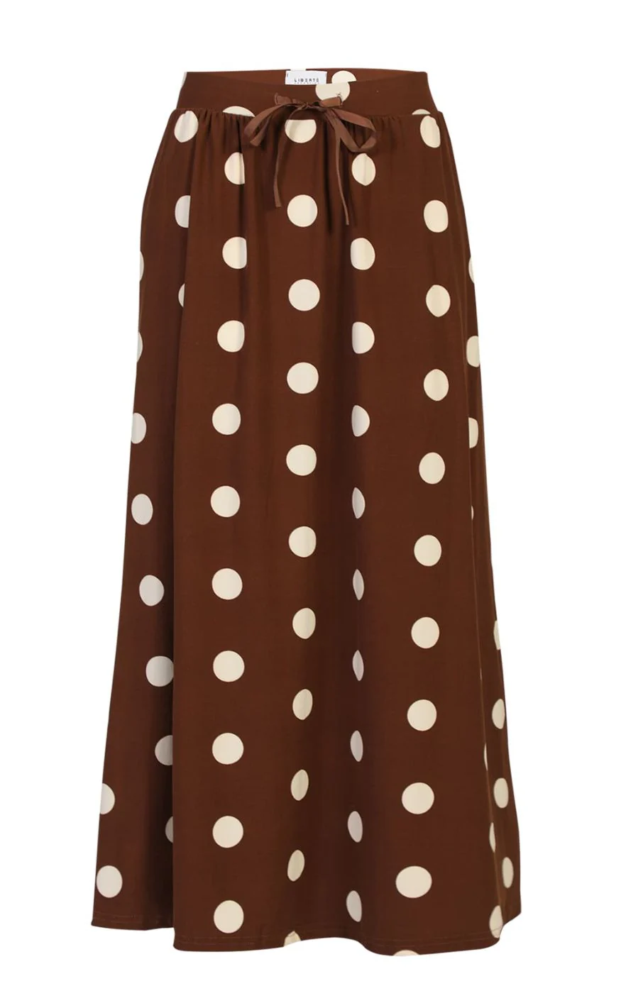 Liberte Nederdel - Alma Loose - Brown Creme Dot - Image 2