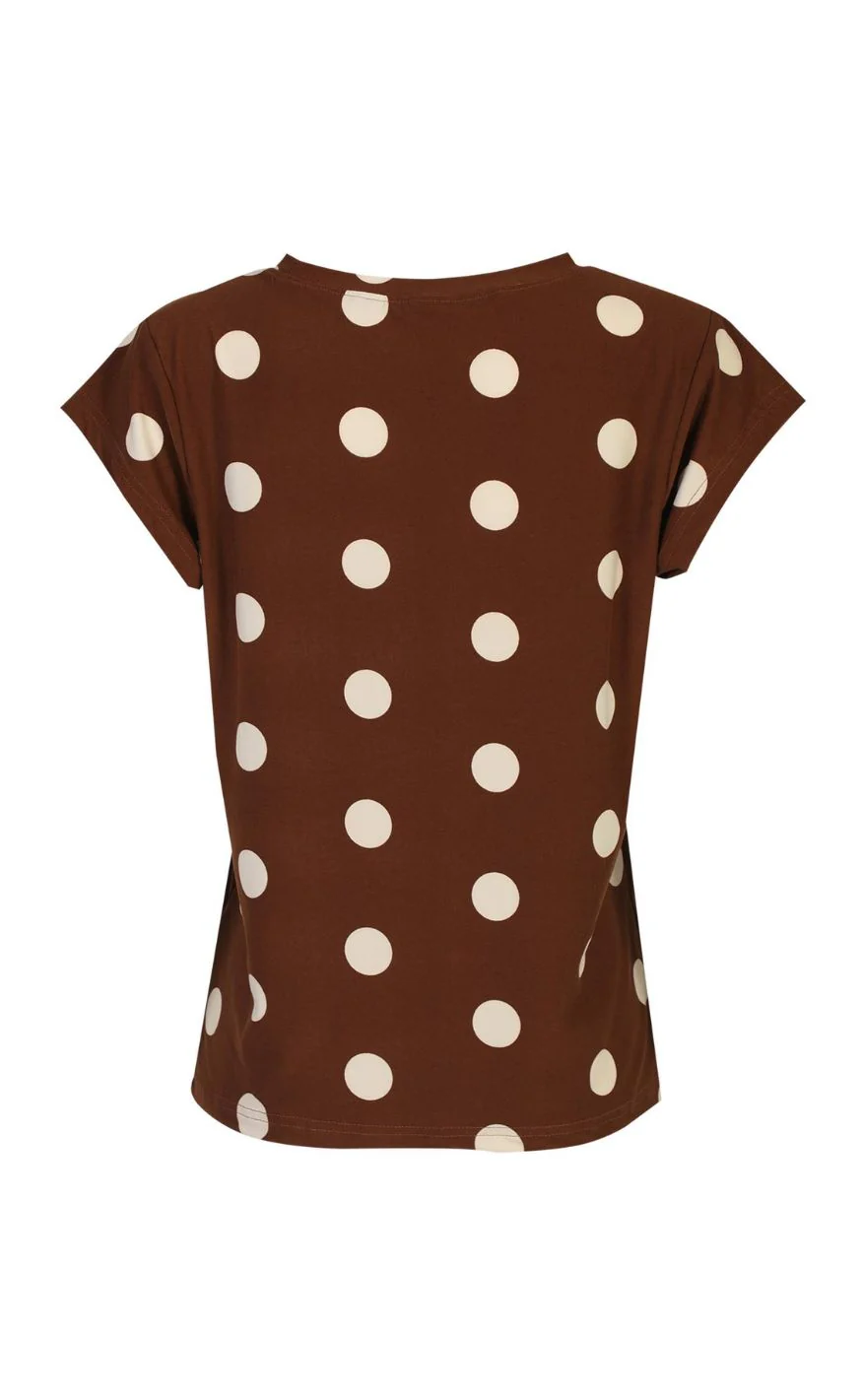 Liberte T-Shirt - Alma U - Brown Creme Dot - Image 4