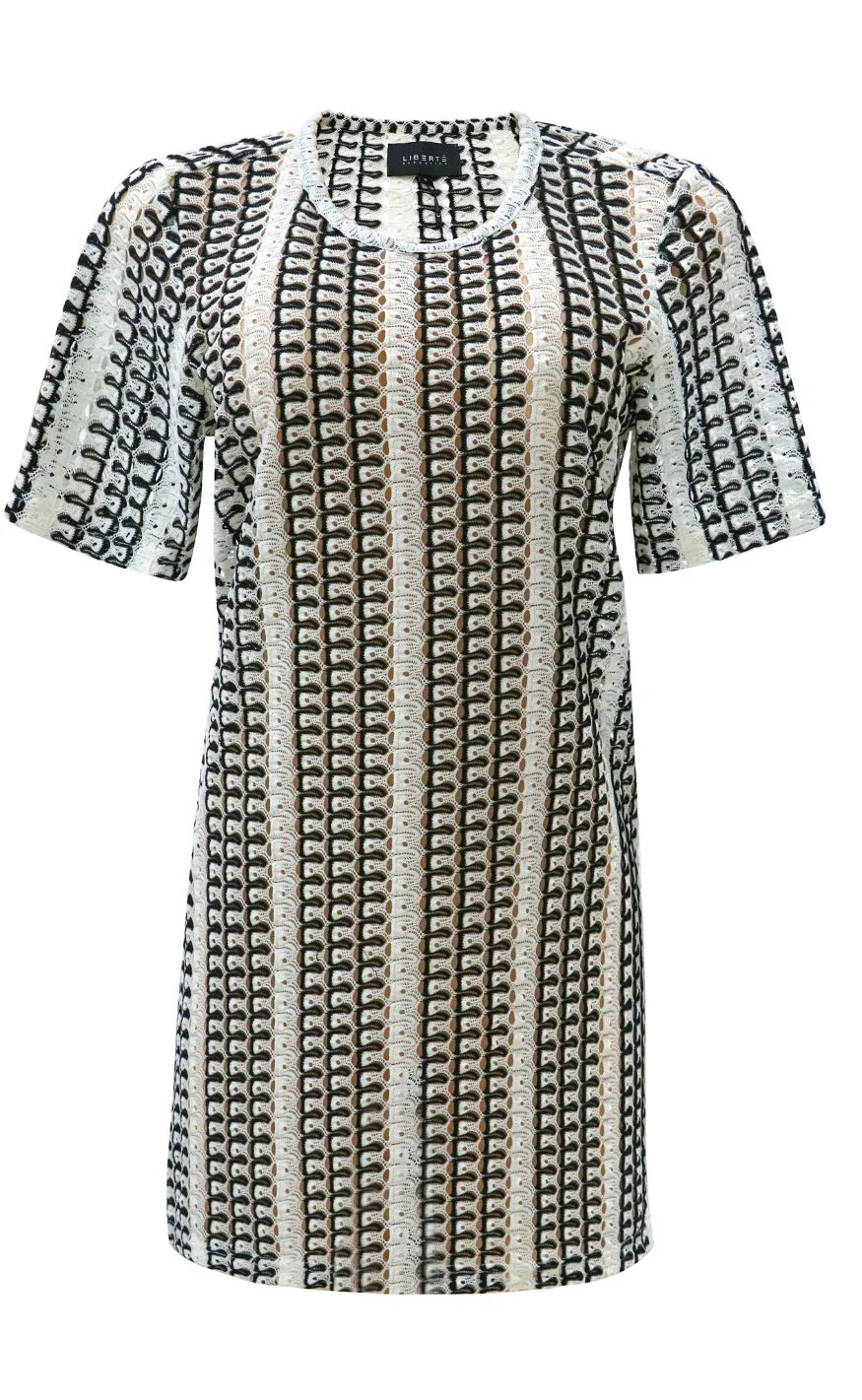 Liberté T-shirt - Croc Long - Black Creme Stripe - Image 2