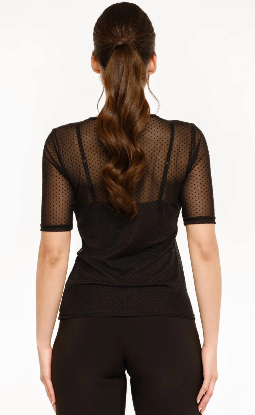 Liberté T-shirt - Mesh Dot - Black - Image 3
