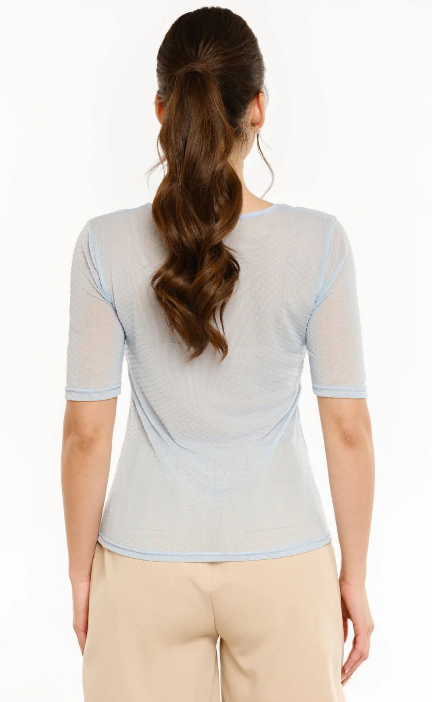 Liberté T-shirt - Mesh Dot - Light Blue - Image 3