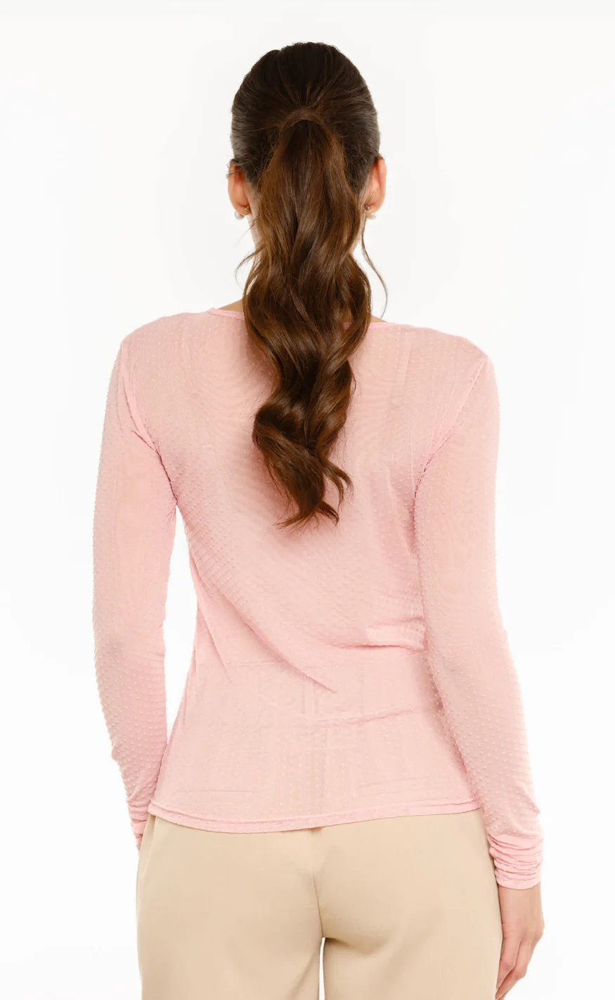 Liberté T-shirt - Mesh Dot LS - Rose - Image 2