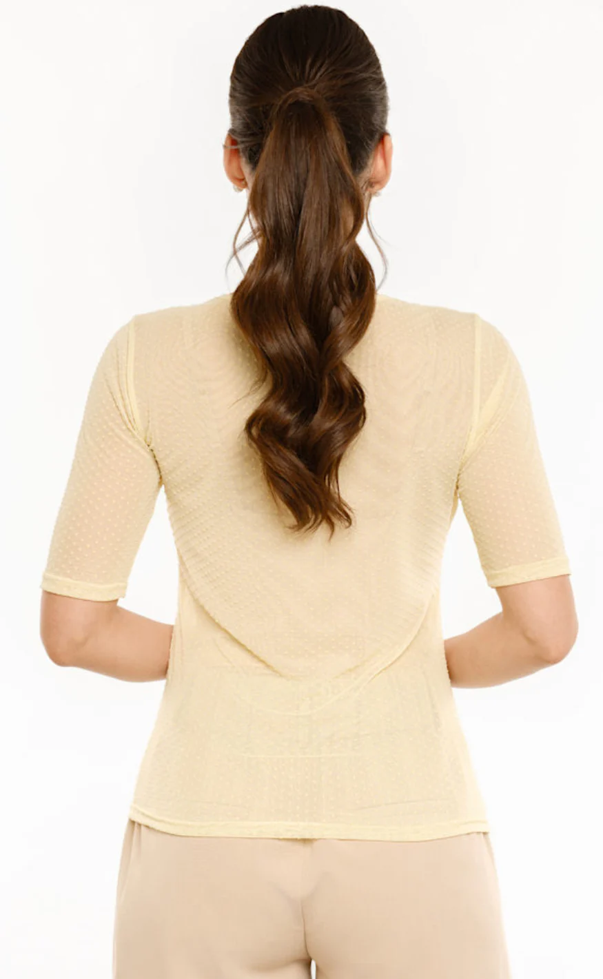 Liberté T-shirt - Mesh Dot - Yellow - Image 2