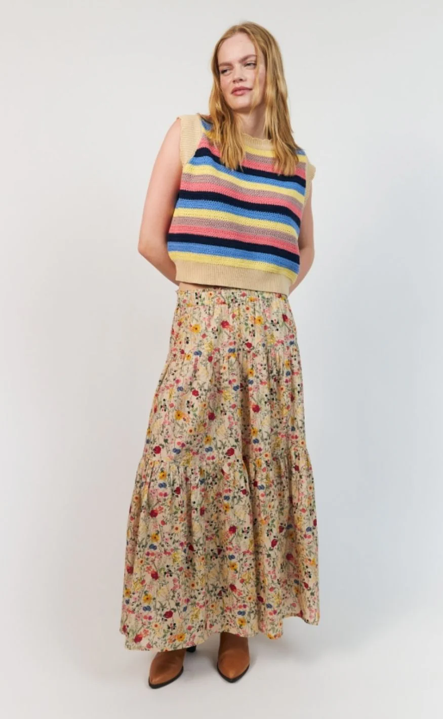 Lollys Laundry Nederdel - SunsetLL Maxi - Flower Print - Image 4