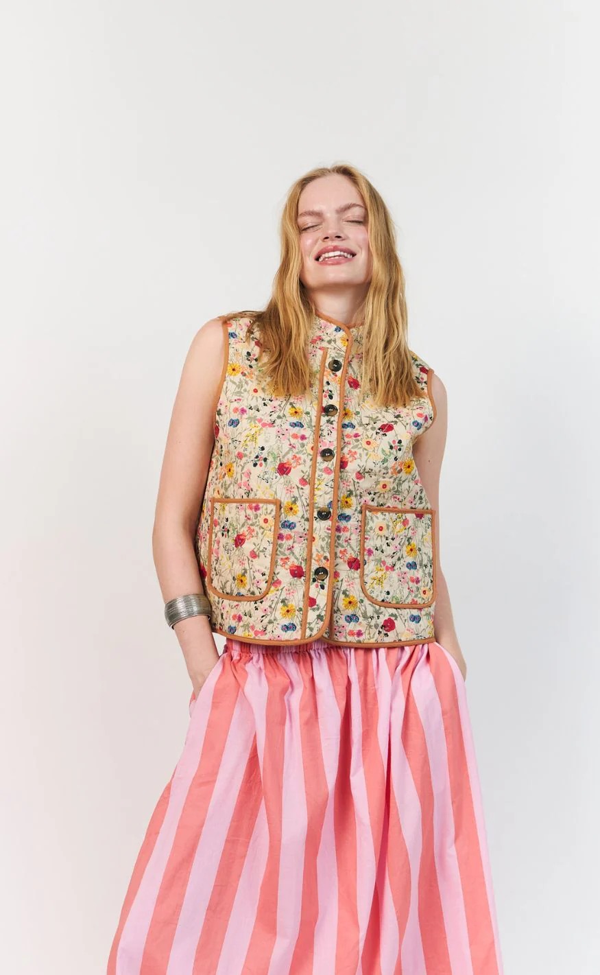 Lollys Laundry Vest - CairoLL Quilted - Flower Print - Image 2