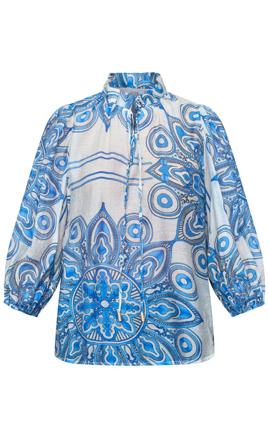 Love & Divine Bluse - Love1578 - Blue Paisley - Image 2