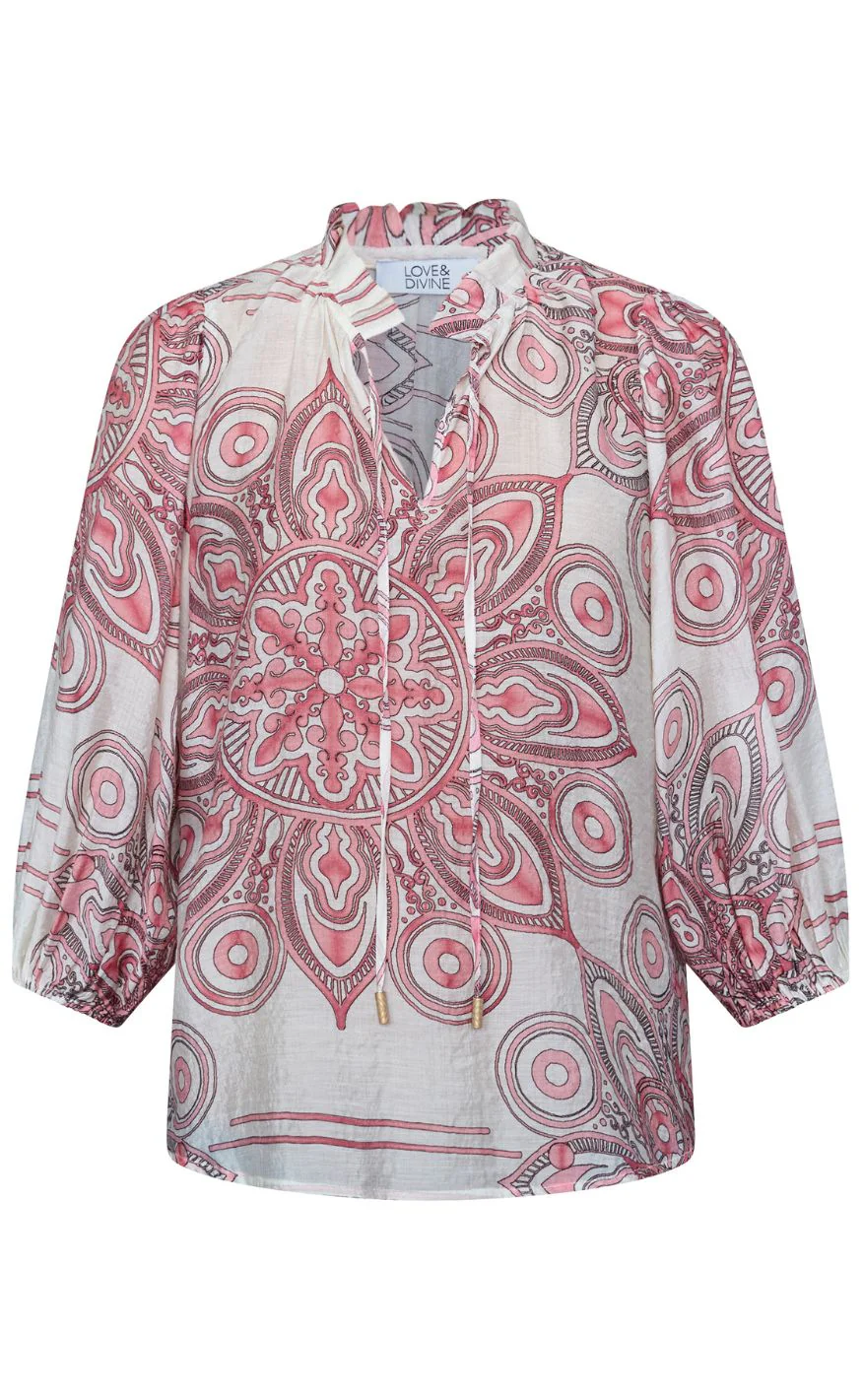 Love & Divine Bluse - Love1578 - Pink Paisley - Image 2