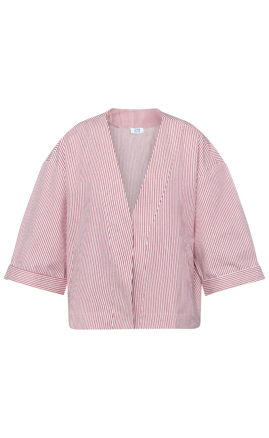 Love & Divine Cardigan - Love1521 - Red Stripes - Image 2