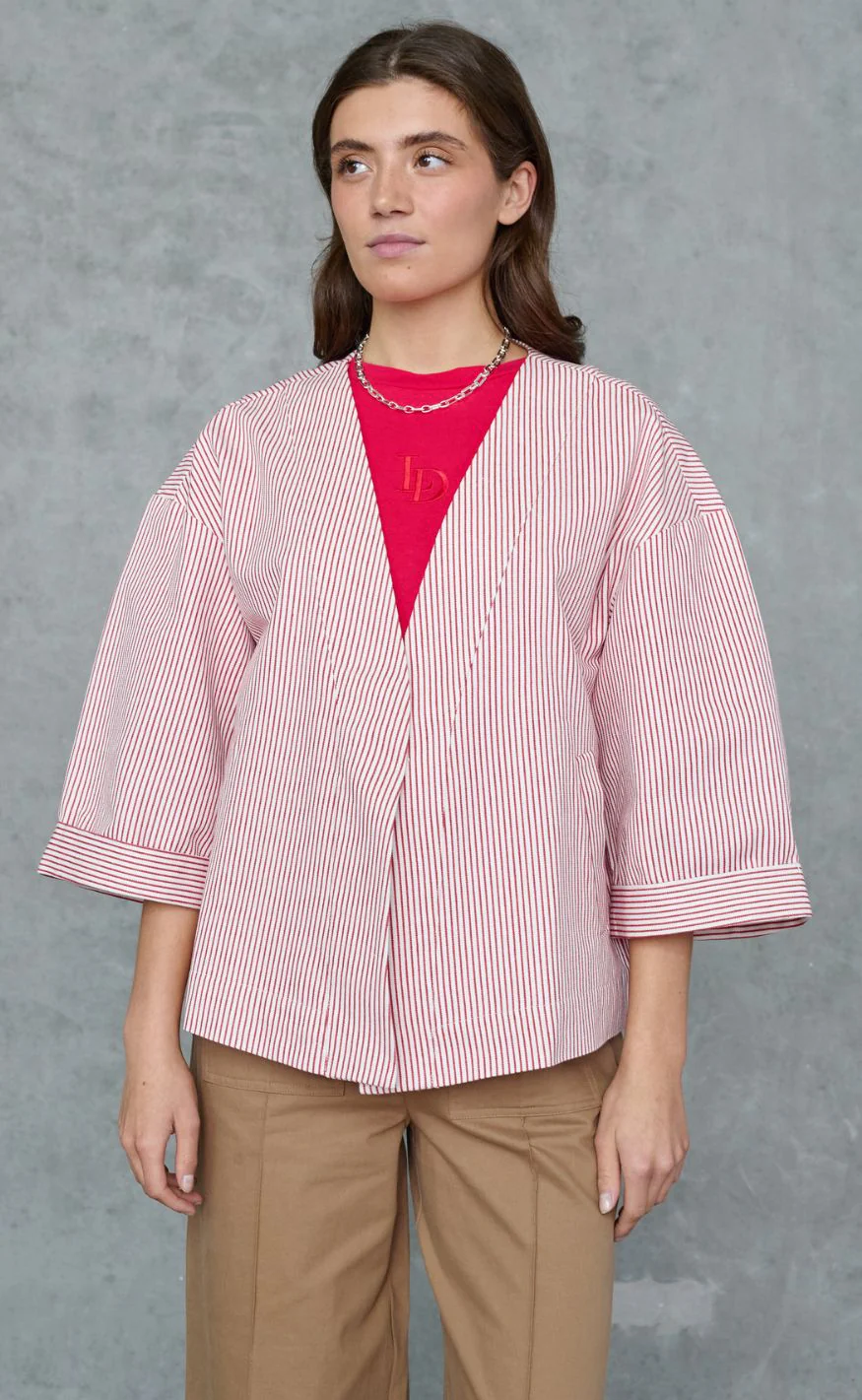 Love & Divine Cardigan - Love1521 - Red Stripes - Image 8
