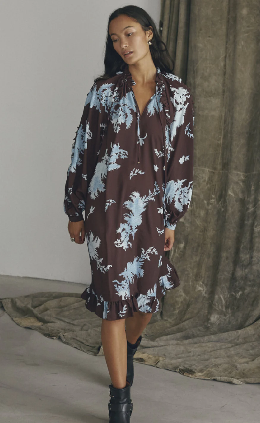 Love & Divine Kjole - Love1434 - Bordeaux/Leaf - Image 2