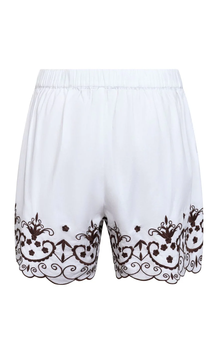 Love & Divine Shorts - Love1547 - White/Brown - Image 4