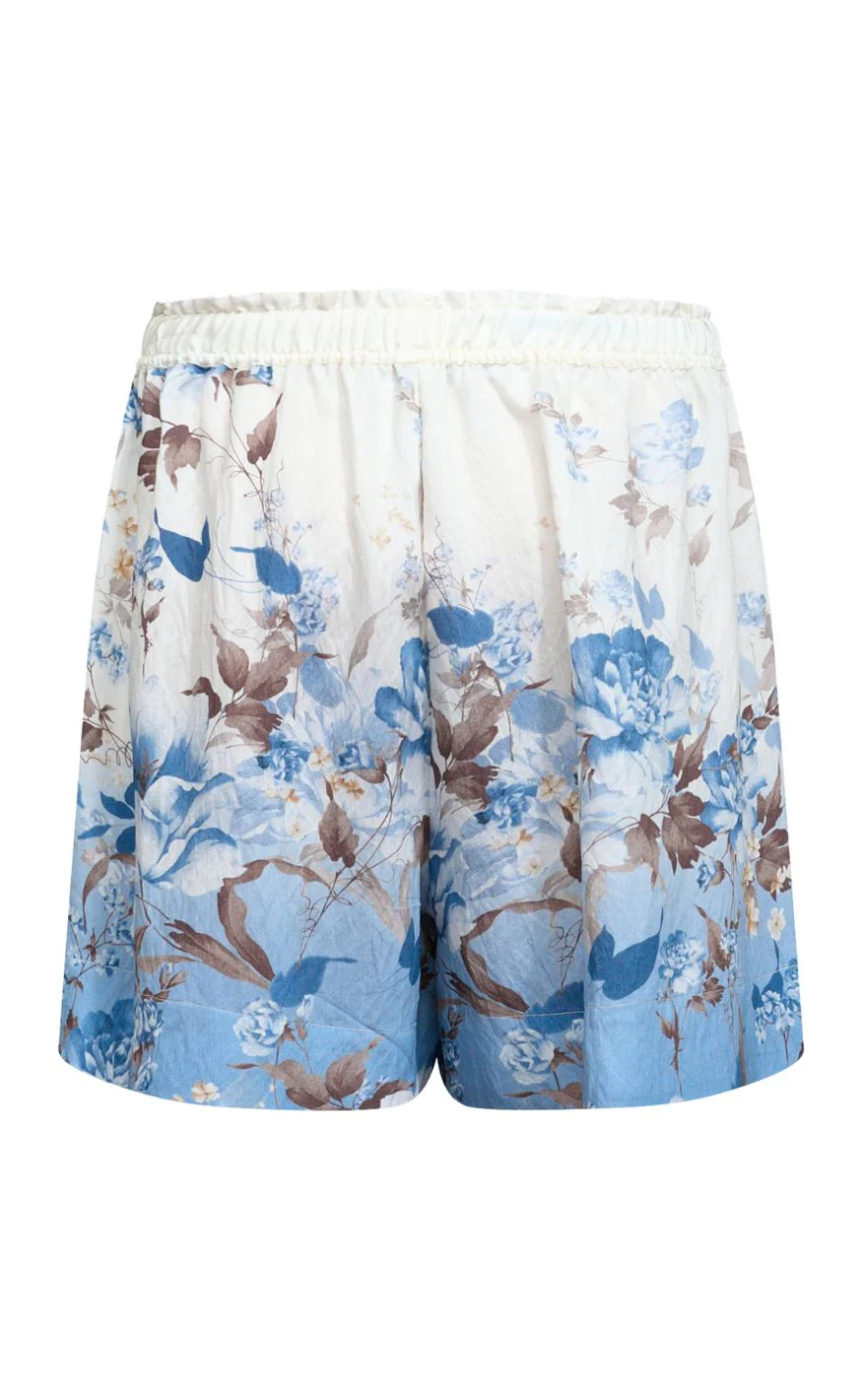 Love & Divine Shorts - Love970-13 - Blue/Brown Flower - Image 4
