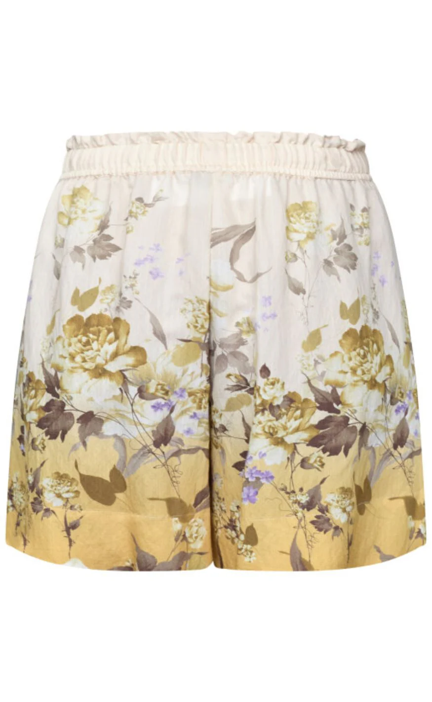 Love & Divine Shorts - love970-13 - Yellow/Brown Flower - Image 3
