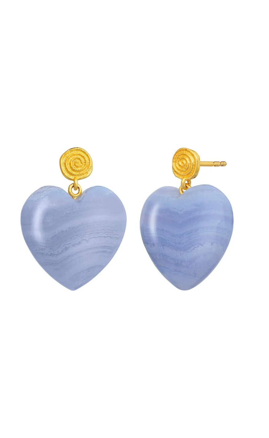 Maanesten Øreringe - Penny Blue Lace - Gold Colour - Image 3