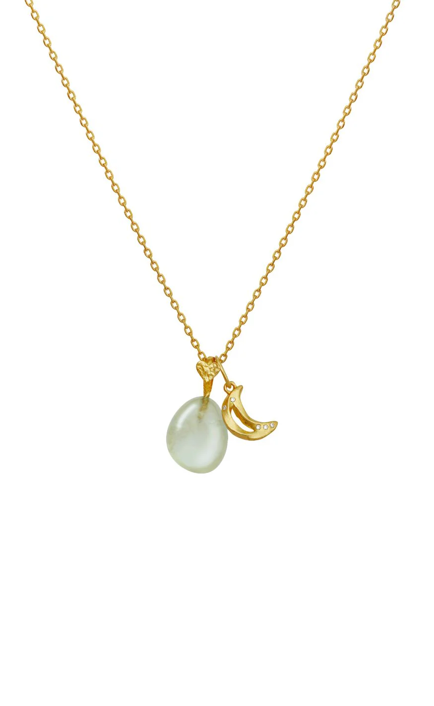 Maanesten Vedhæng - Prehnite Earth - Gold Colour - Image 2