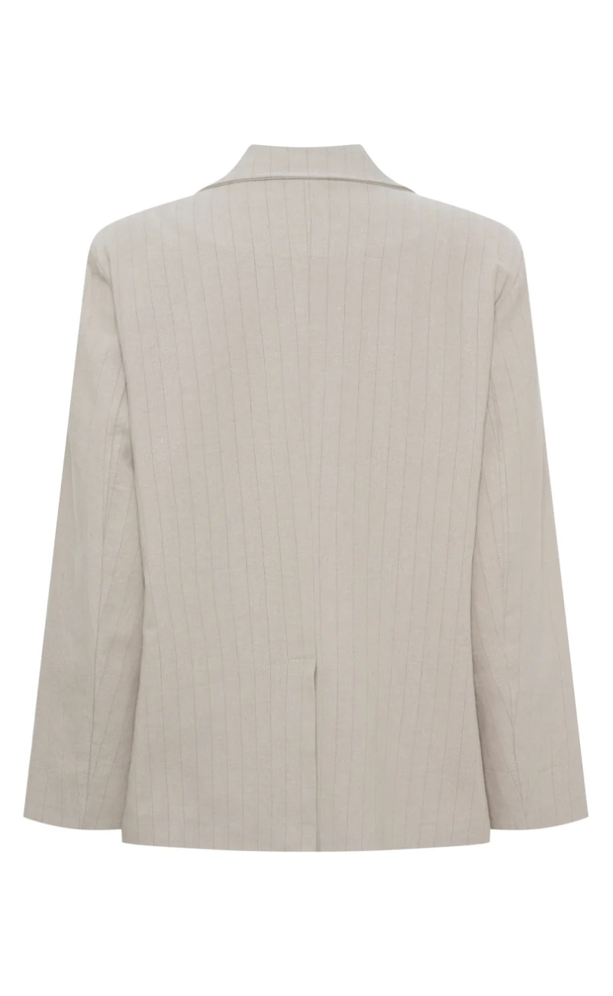 Marta Du Chateau Blazer - Marissa - Beige Stripe - Image 2