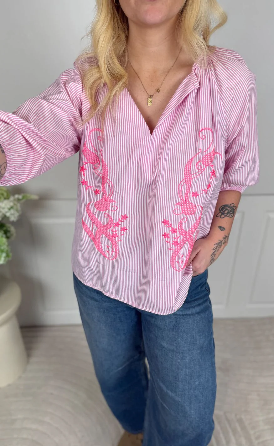 Marta Du Chateau Bluse - Brooke - Pink - Image 3