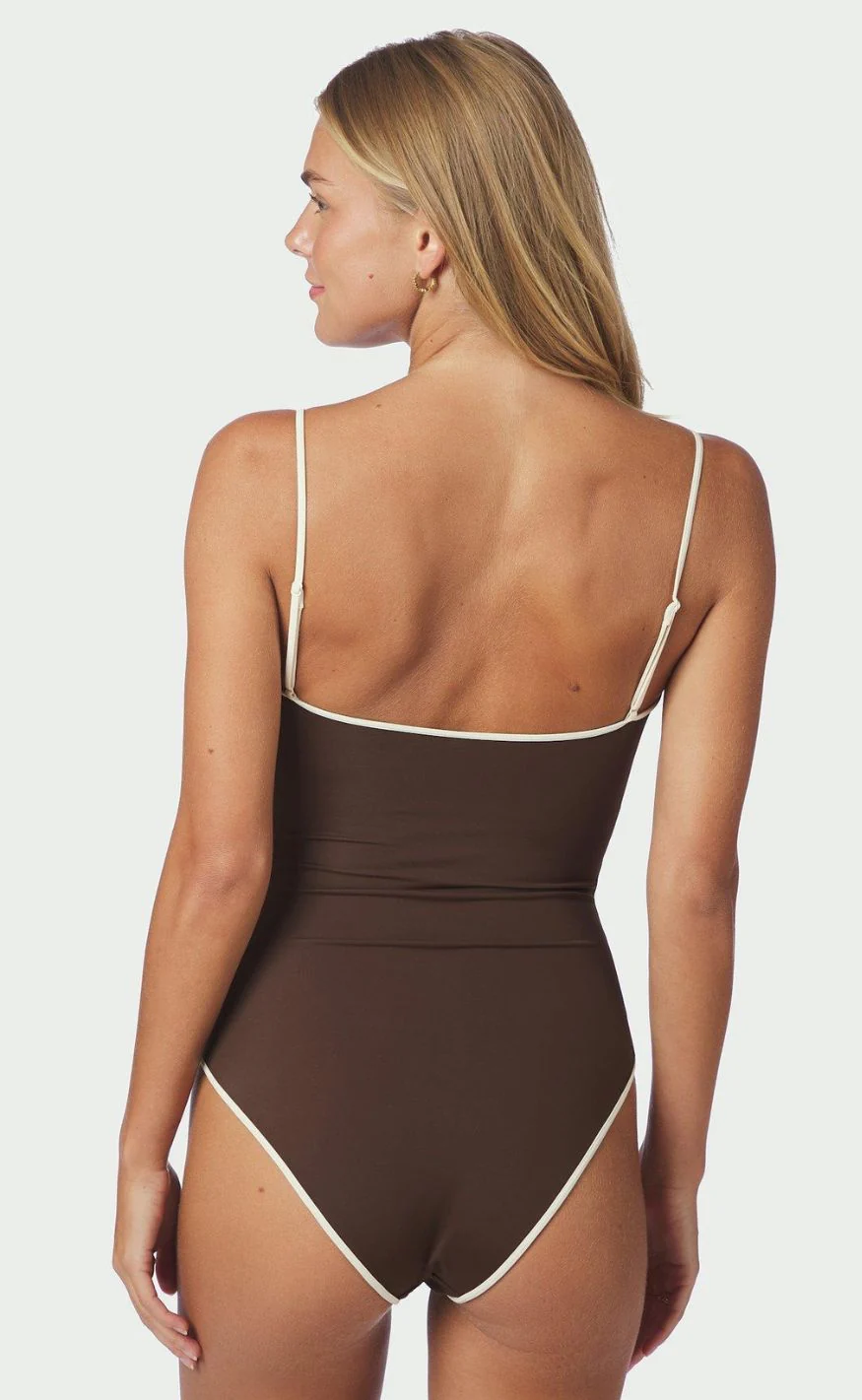 Neo Noir Badedragt - Felice Solid - Dark Brown/Creme - Image 3