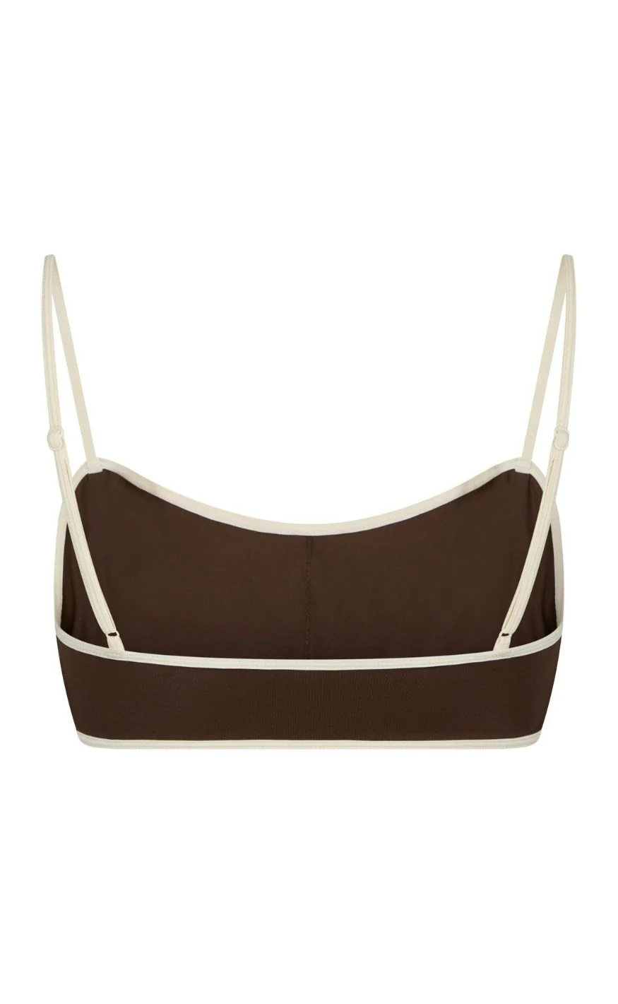 Neo Noir Bikini Overdel - Fia Solid - Dark Brown/Creme - Image 3
