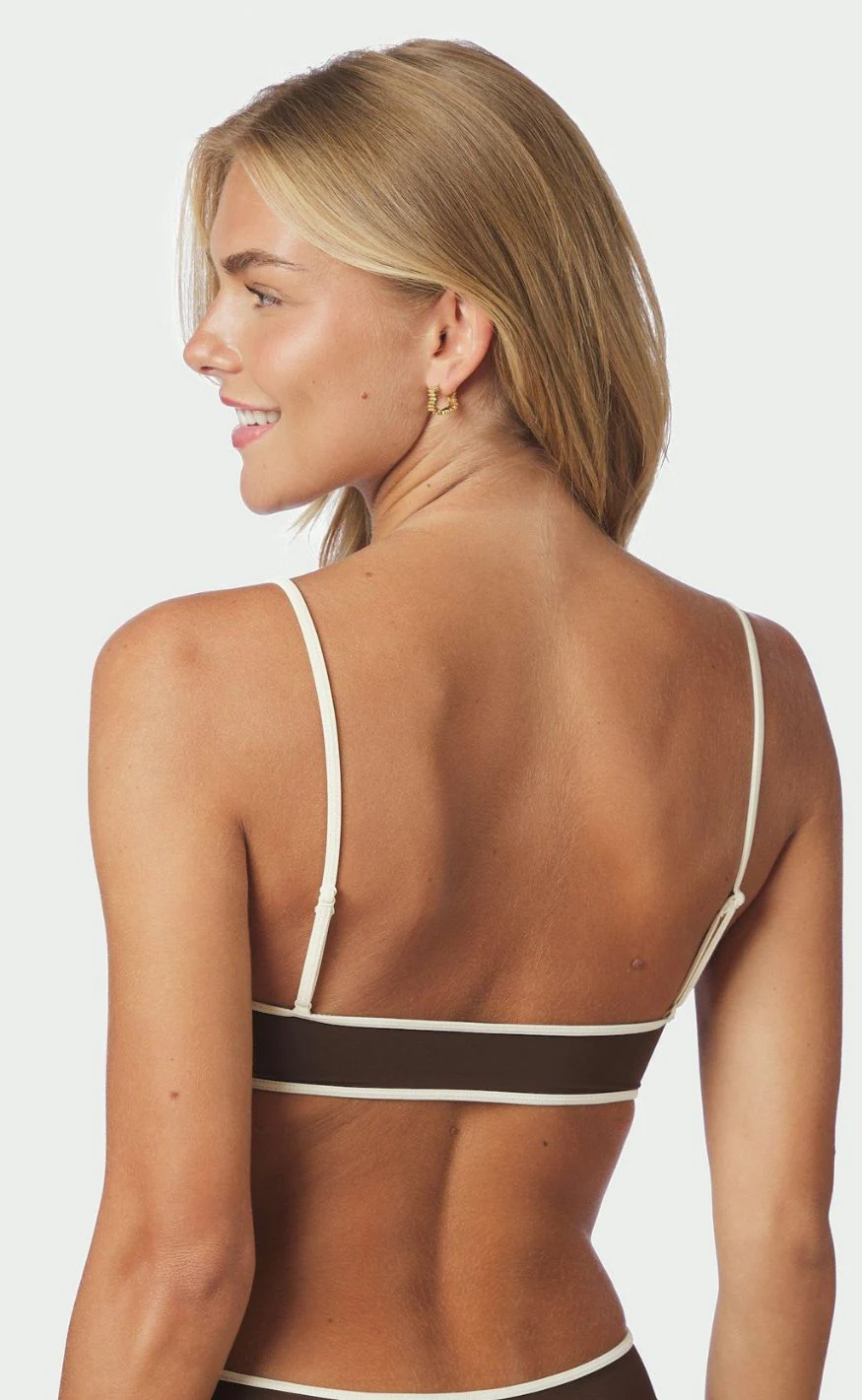 Neo Noir Bikini Overdel - Fia Solid - Dark Brown/Creme - Image 4