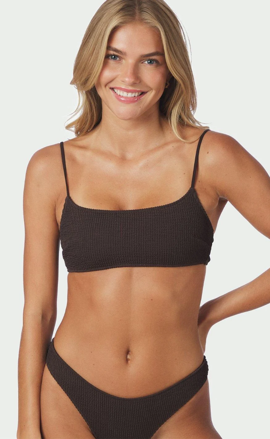 Neo Noir Bikini Overdel - Skin Sand Crepe - Dark Brown - Image 2