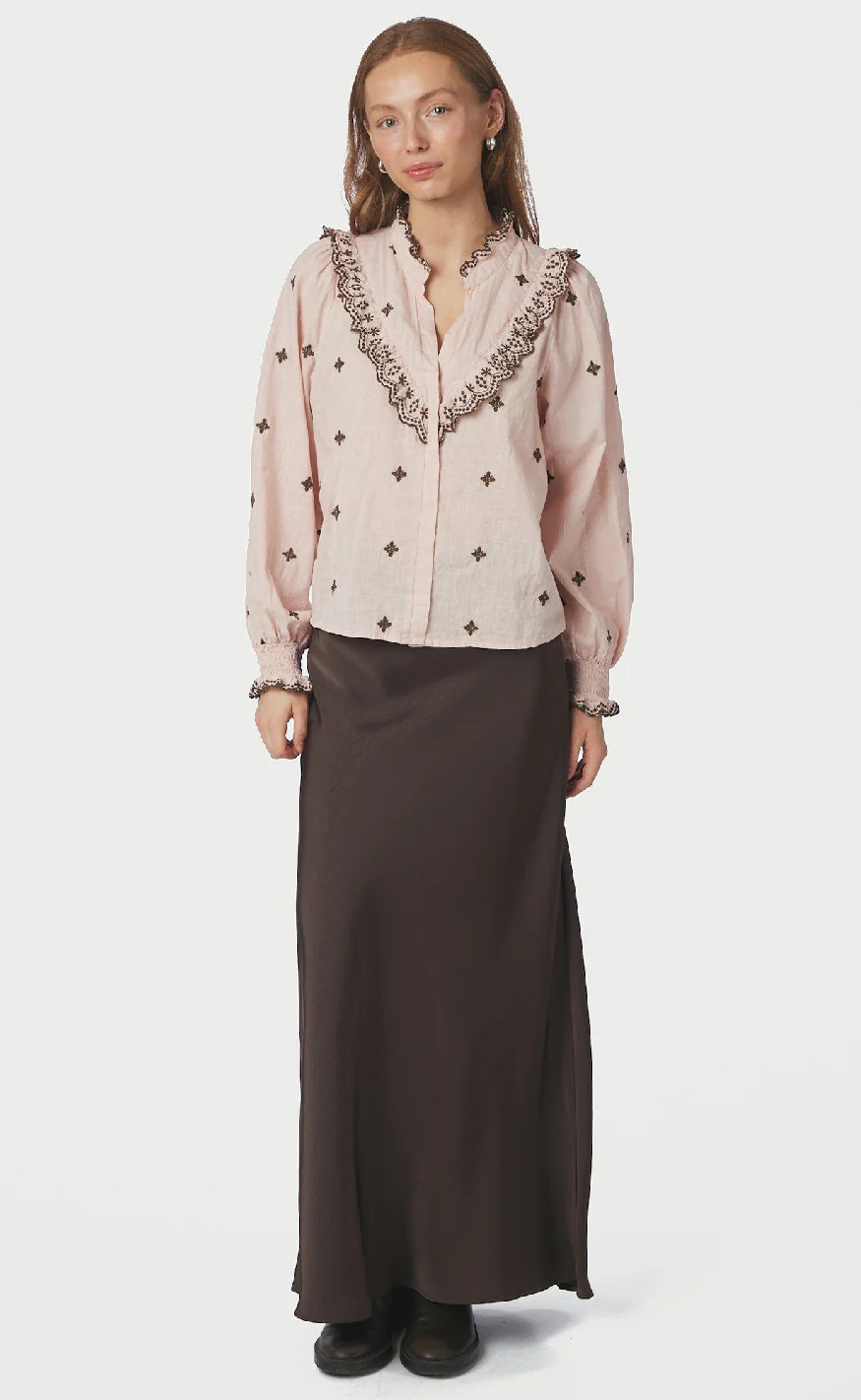 Neo Noir Bluse - Degas - Dusty Rose / Brown - Image 4