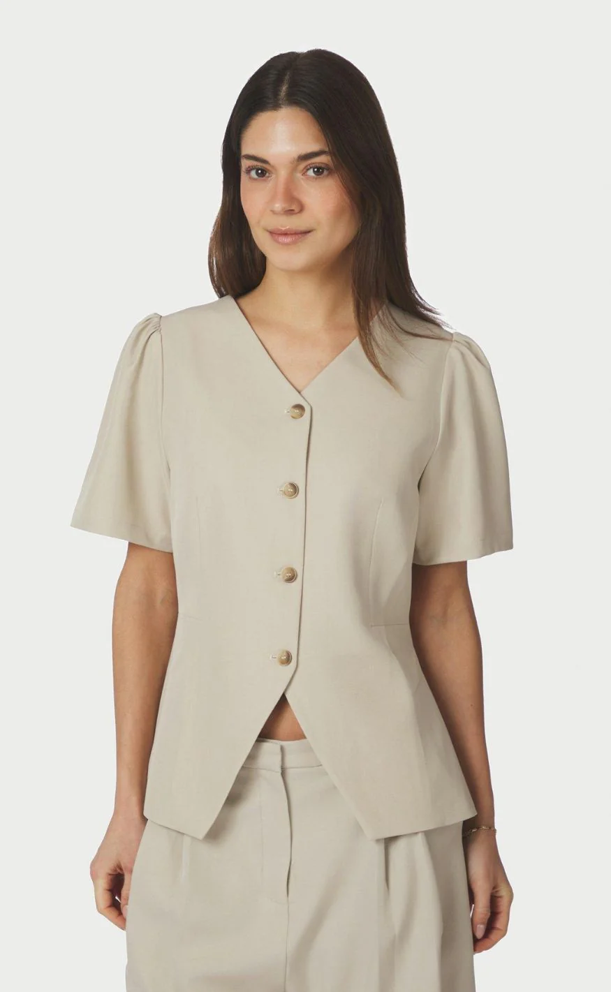 Neo Noir Bluse - Jules Structure - Creme - Image 2