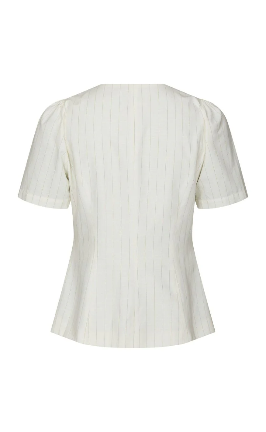 Neo Noir Bluse - Jules Summer - Taupe Stripe - Image 3