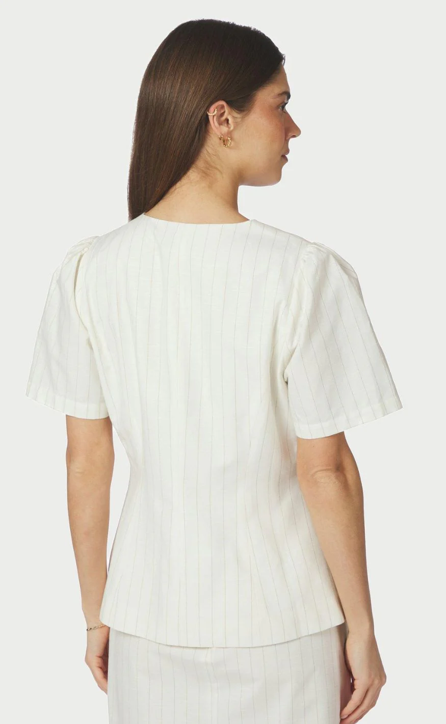 Neo Noir Bluse - Jules Summer - Taupe Stripe - Image 4