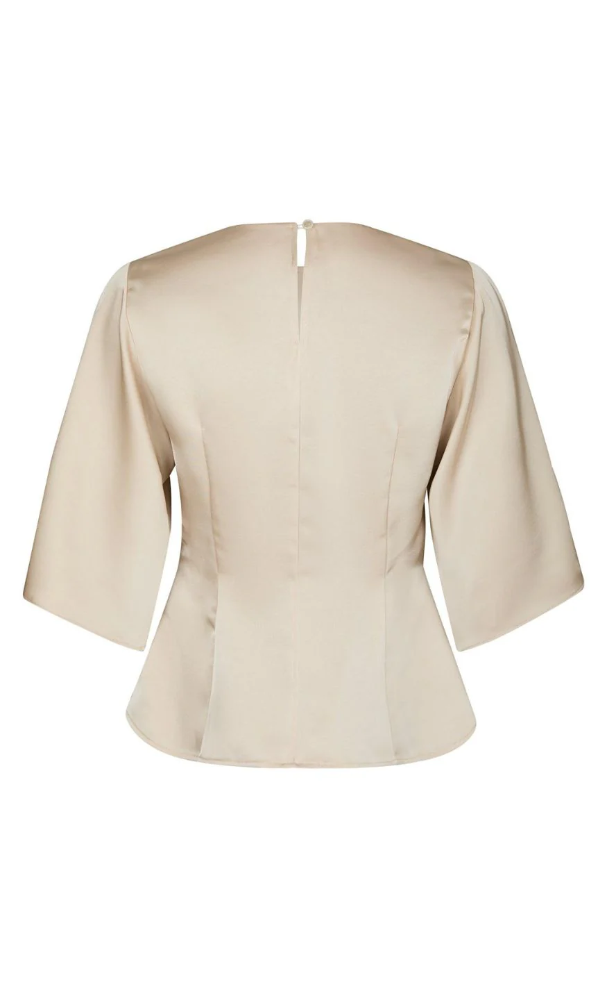 Neo Noir Bluse - Remana Heavy Sateen - Champagne - Image 3