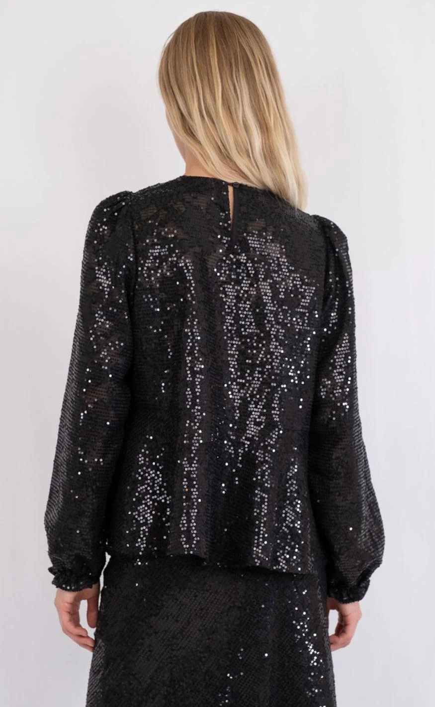Neo Noir Bluse - Rizzo Sequins - Black - Image 4