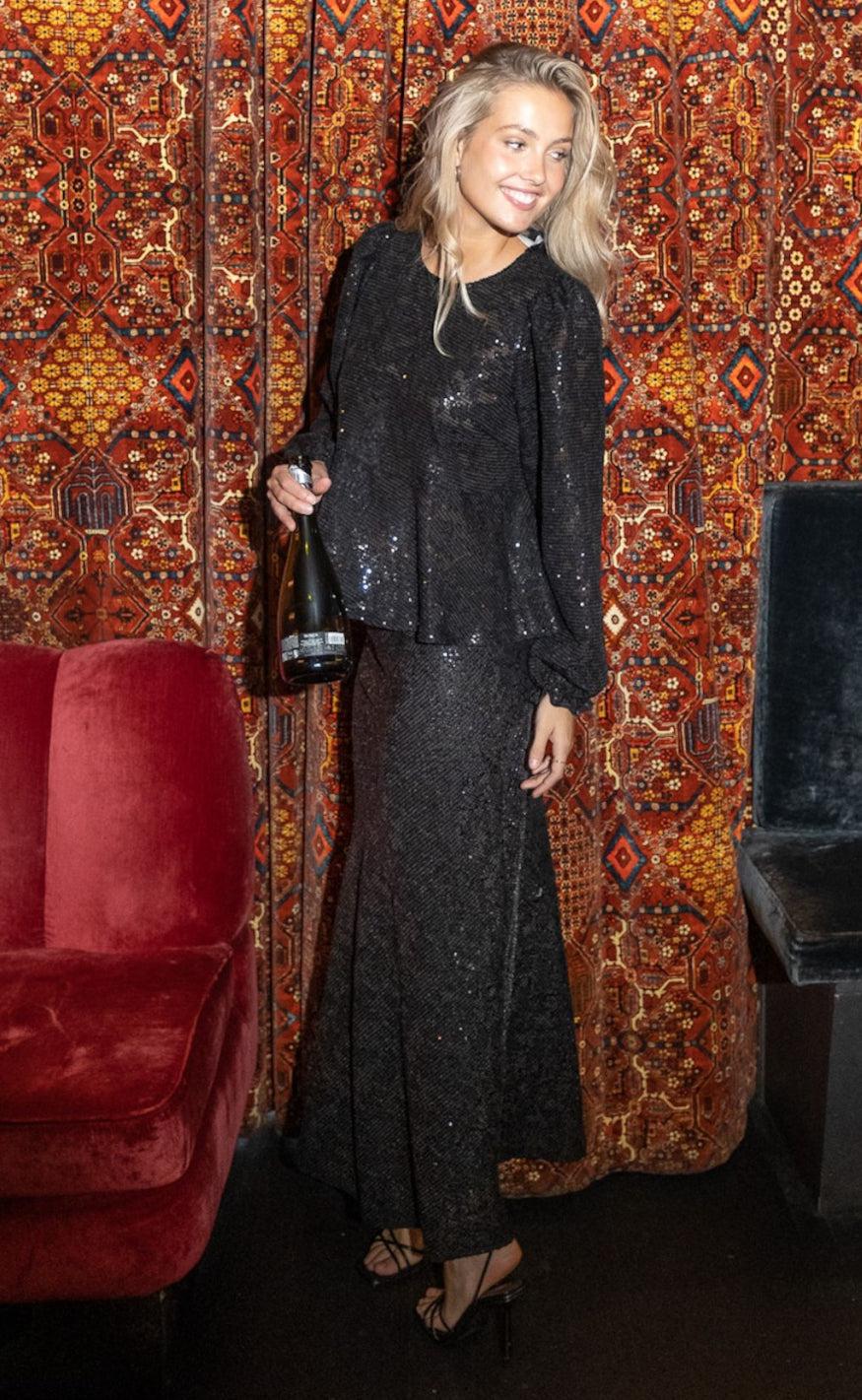 Neo Noir Bluse - Rizzo Sequins - Black - Image 7