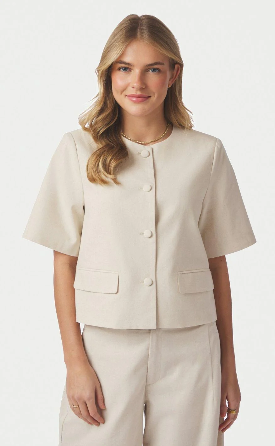 Neo Noir Bluse - Rory Linen - Creme - Image 2
