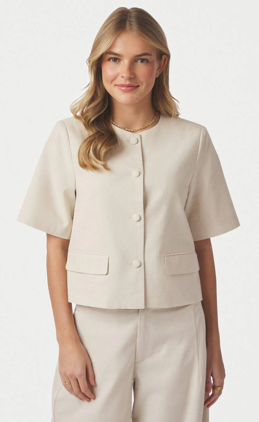 Neo Noir Bluse - Rory Linen - Creme - Image 5