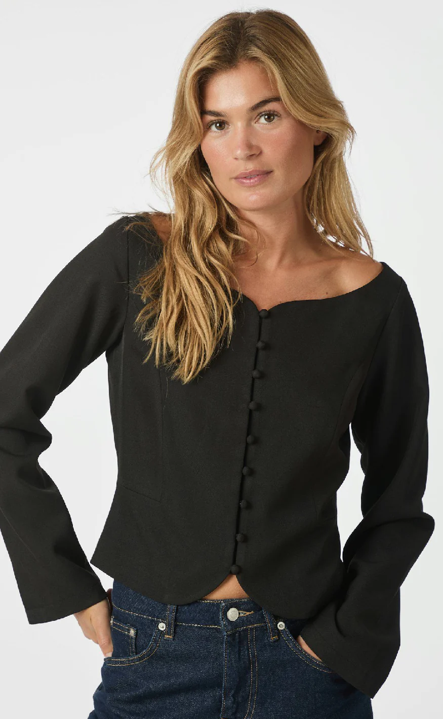 Neo Noir Bluse - Salsa Structure - Black - Image 5