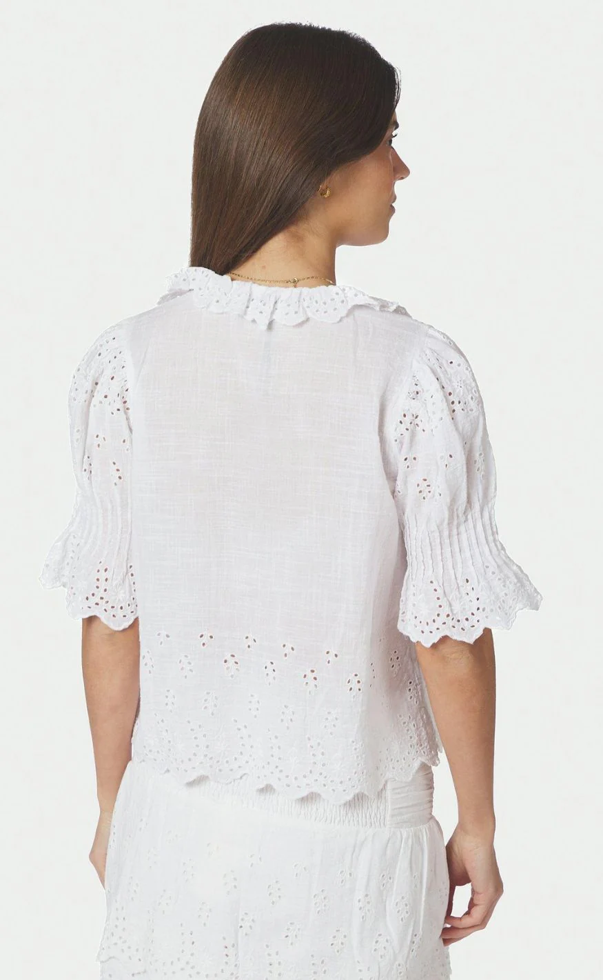 Neo Noir Bluse - Talise Emb - White - Image 3