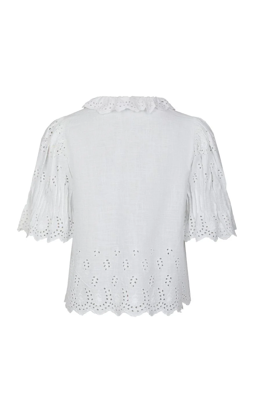 Neo Noir Bluse - Talise Emb - White - Image 4