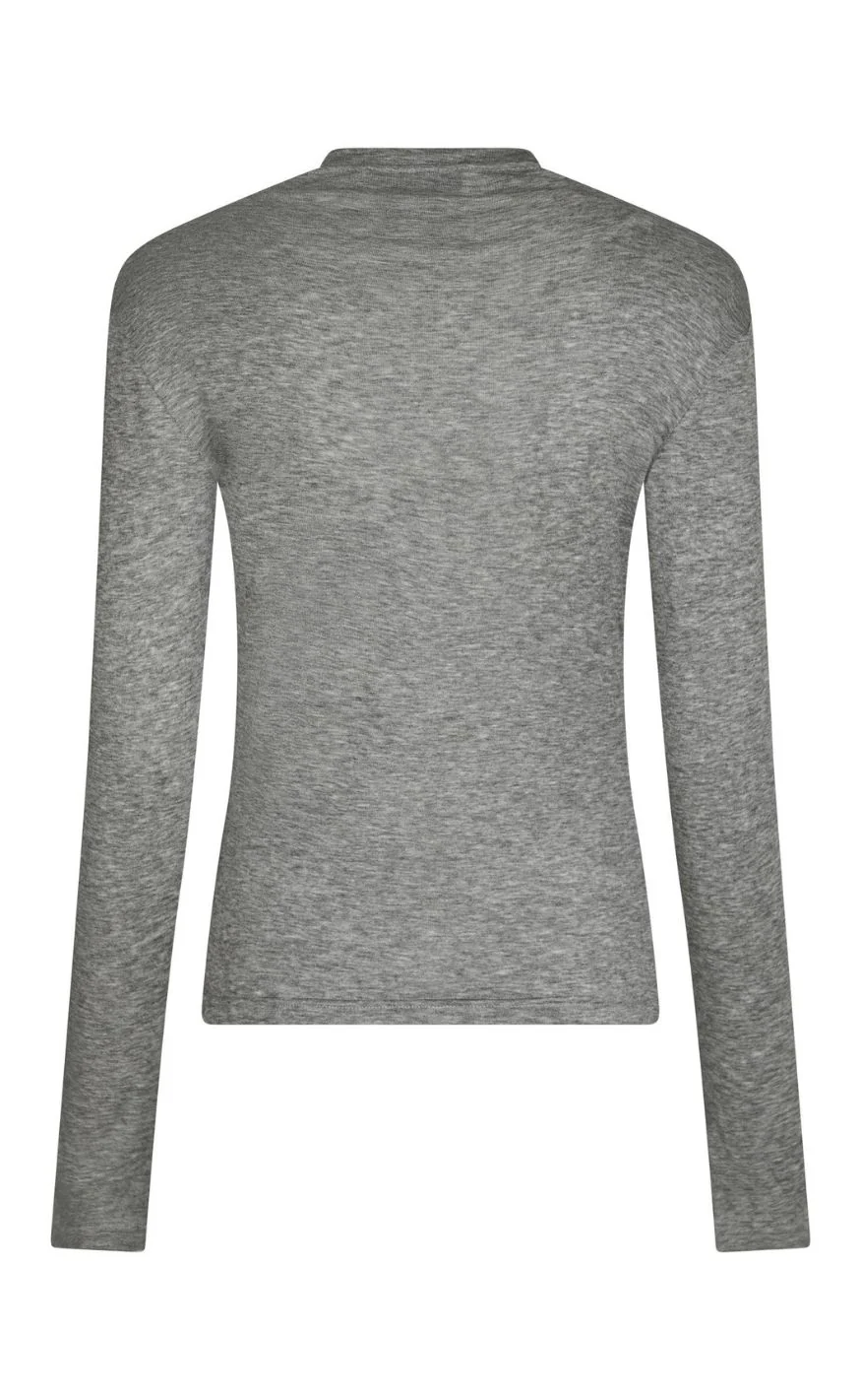 Neo Noir Bluse - Teddu Fine Rib - Antracit Melange - Image 4