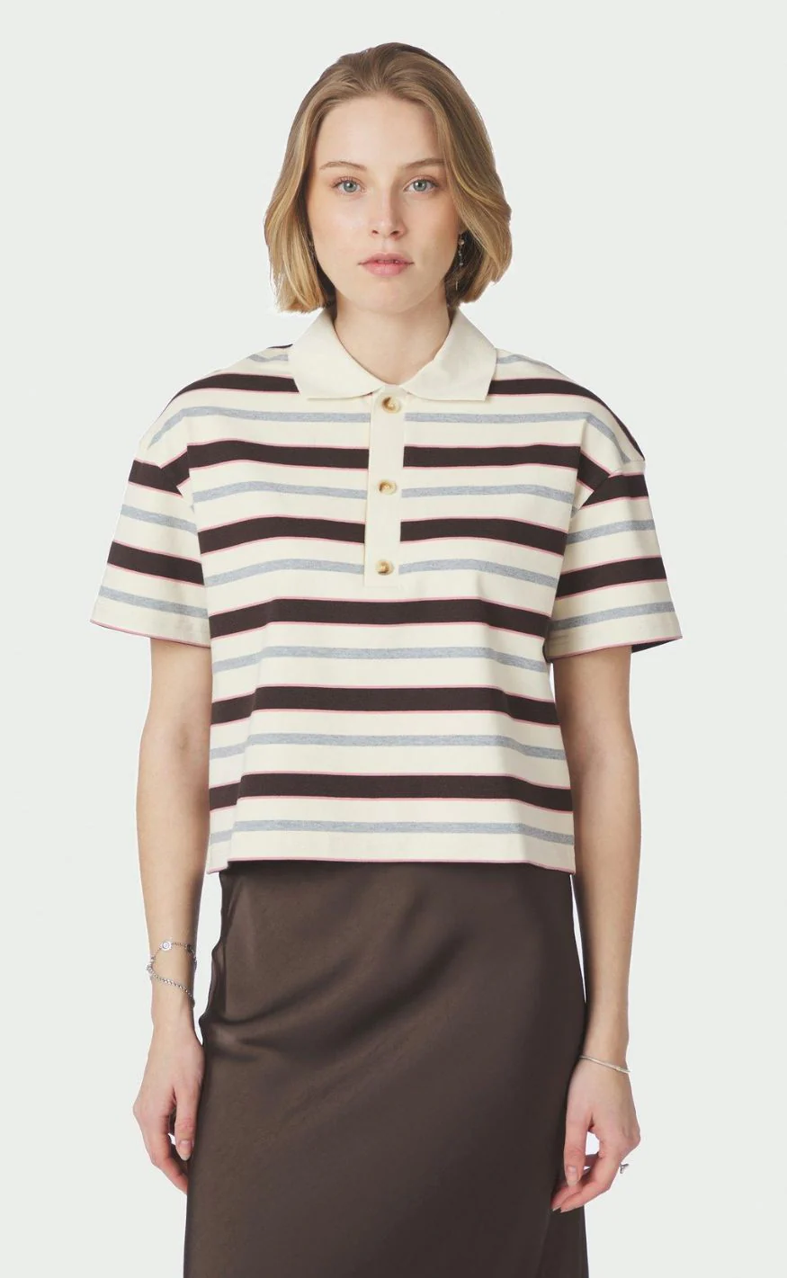Neo Noir Bluse - Vennera Polo - Grey - Image 2