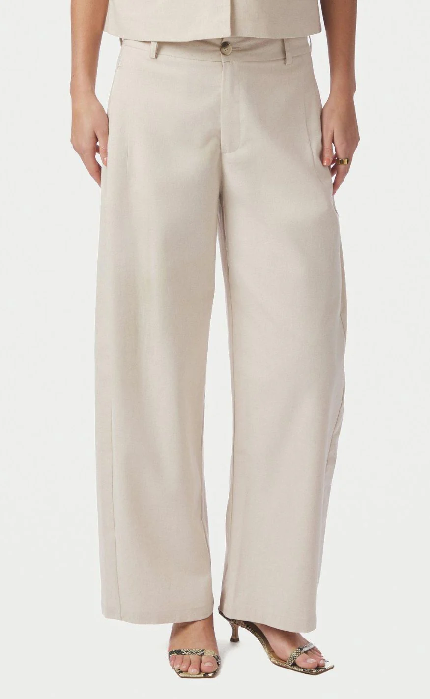 Neo Noir Bukser - Essiall Linen - Creme - Image 2