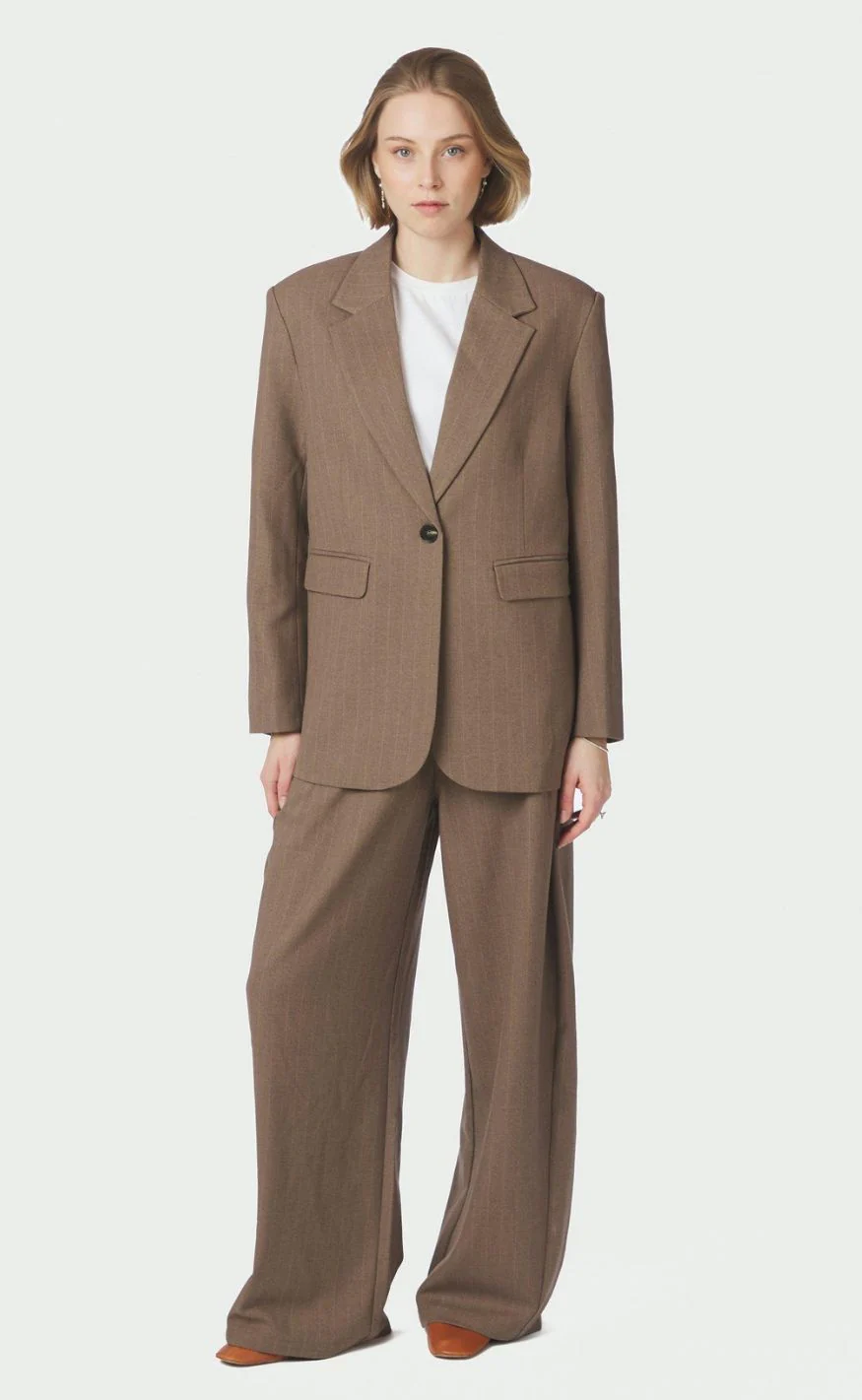 Neo Noir Bukser - Essiall Pinstripe - Taupe - Image 5