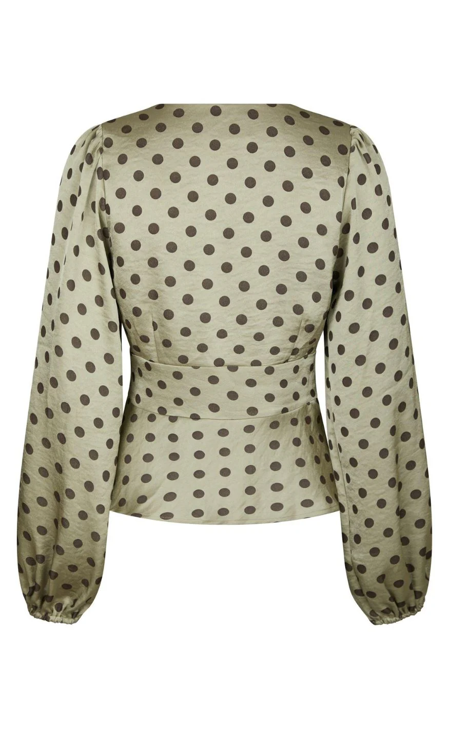 Neo Noir Bluse - Jellima Dotted - Pistachio - Image 5