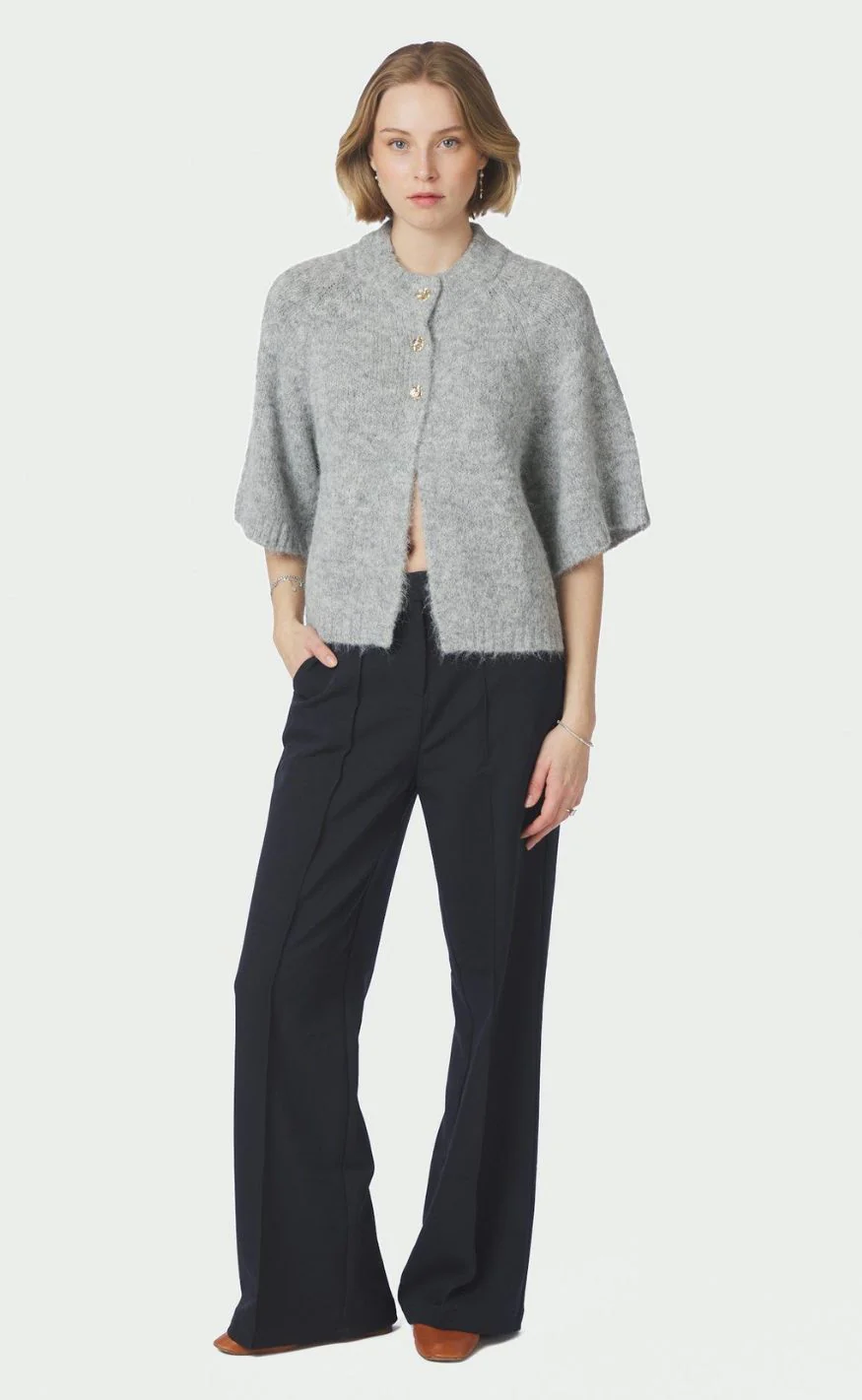 Neo Noir Cardigan - Benuta - Grey Melange - Image 5