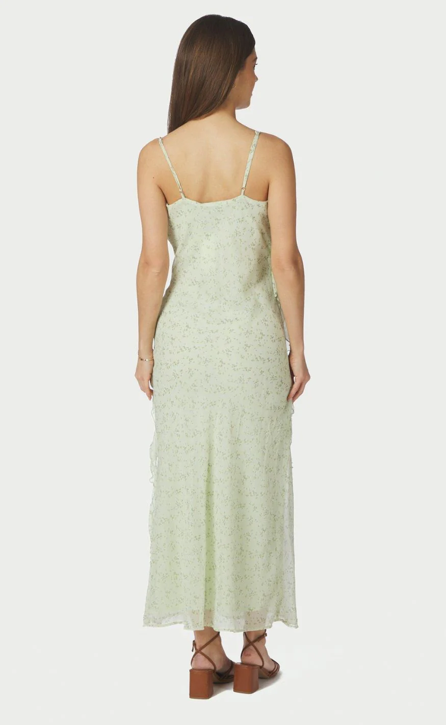 Neo Noir Kjole - Belena Leafy Ditsy - Light Green - Image 3