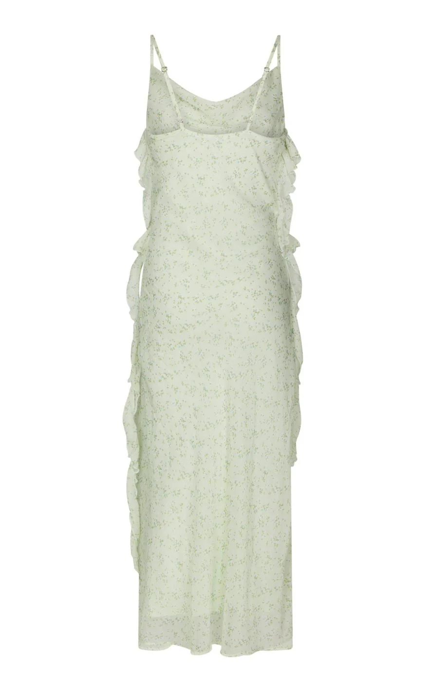 Neo Noir Kjole - Belena Leafy Ditsy - Light Green - Image 4