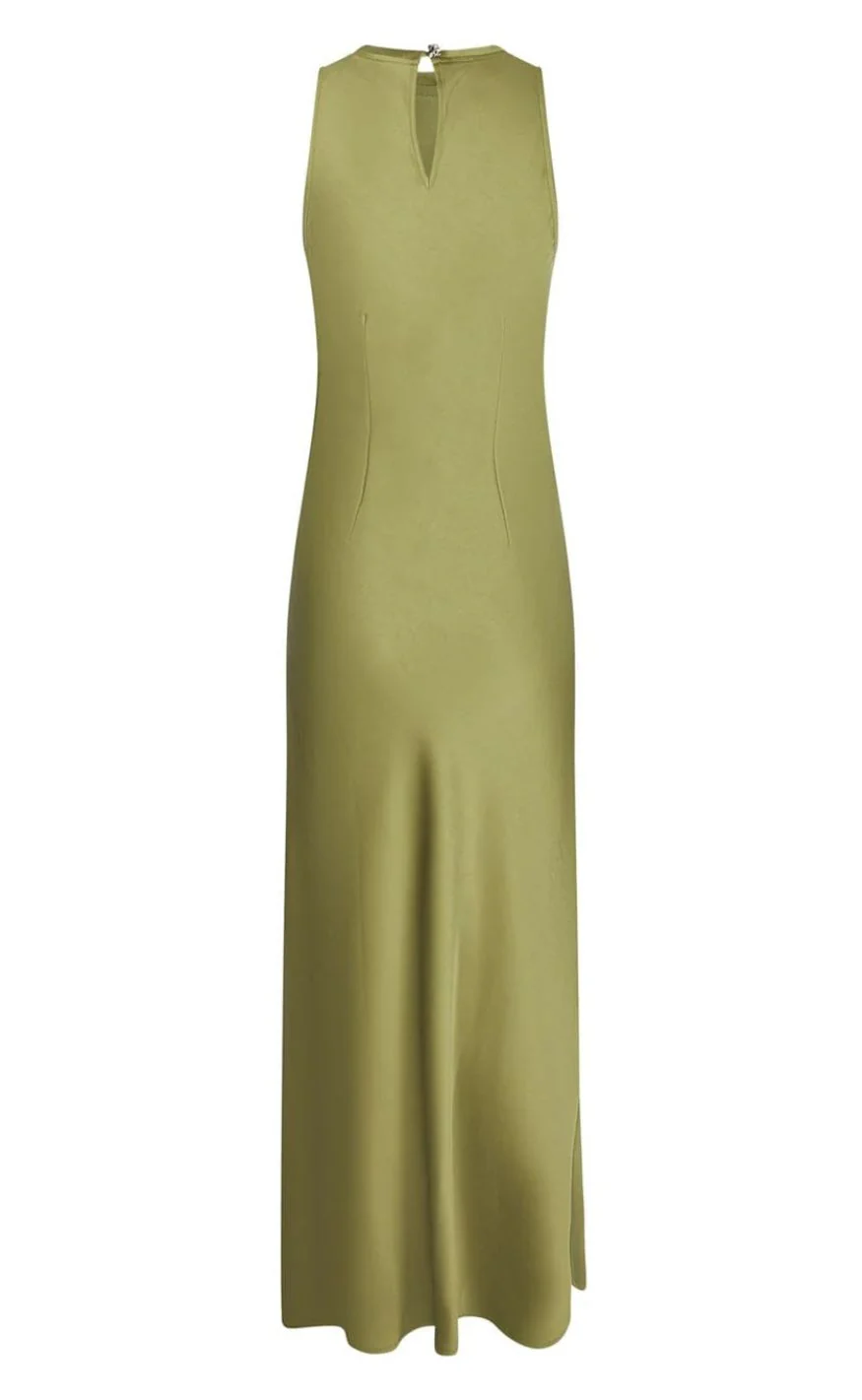 Neo Noir Kjole - Celinie Heavy Sateen - Sage Green - Image 3